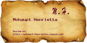 Mohaupt Henrietta névjegykártya
